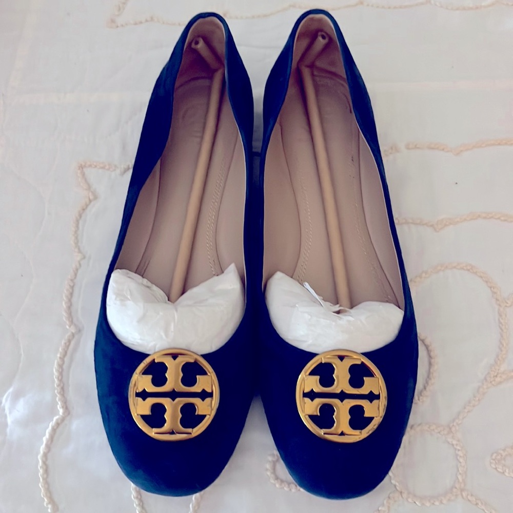 Tory Burch velvet blue flats